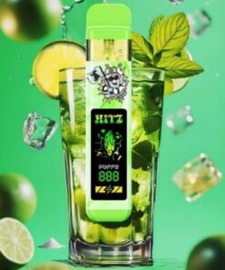 Hitz Mojito Ice Gen 7 2g Disposable Vape with refreshing citrus mint flavor, showing the sleek device and vibrant packaging