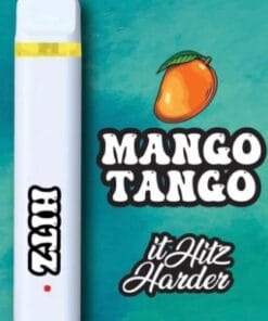 Hitz Mango Tango disposable vape pen with tropical mango flavor design